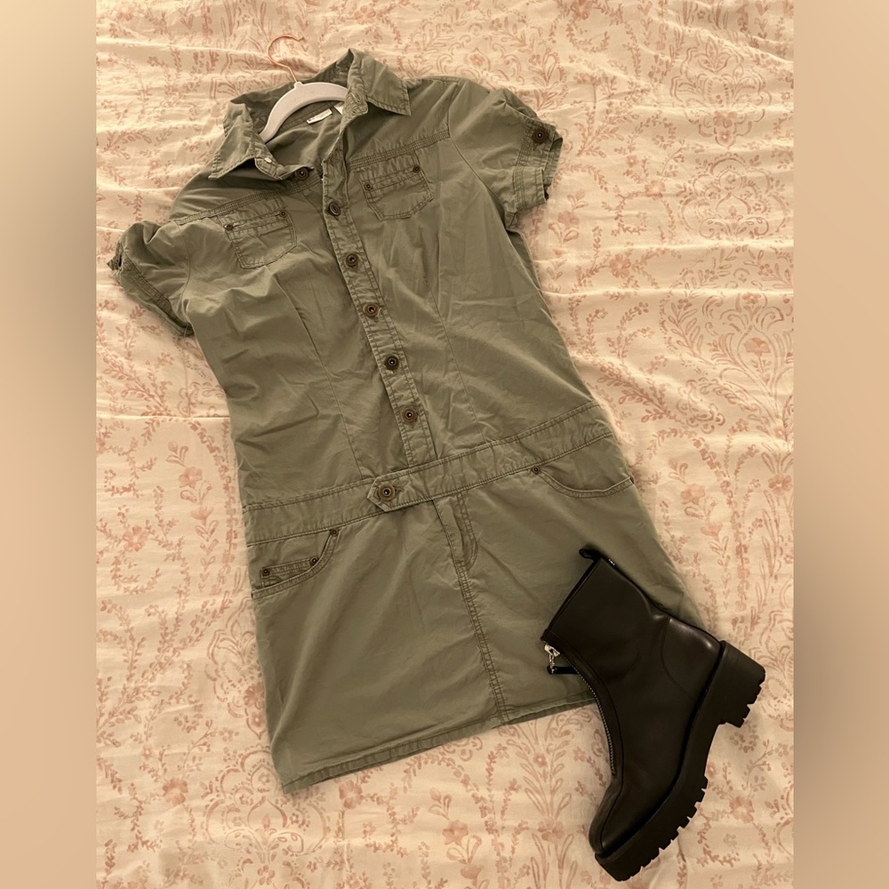 Y2K Olive Green Dress
